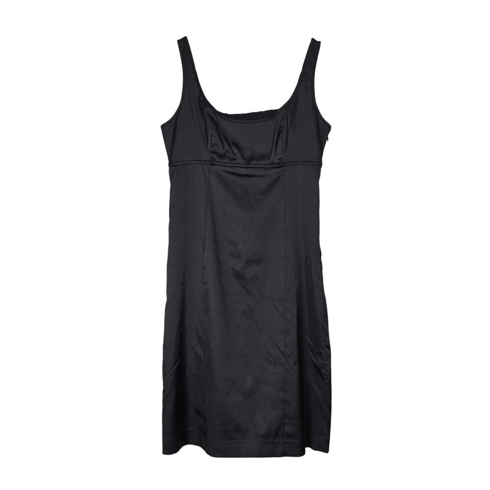 Express Dress Womens 10 Black Satin Sheath Lace Up Back Whimsigoth Romantic Date